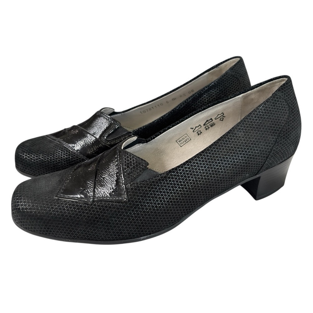 Waldlaufer Black Pumps Comfort Block Heels Women's Shoe Size UK 6.5 US 9 - 9.5